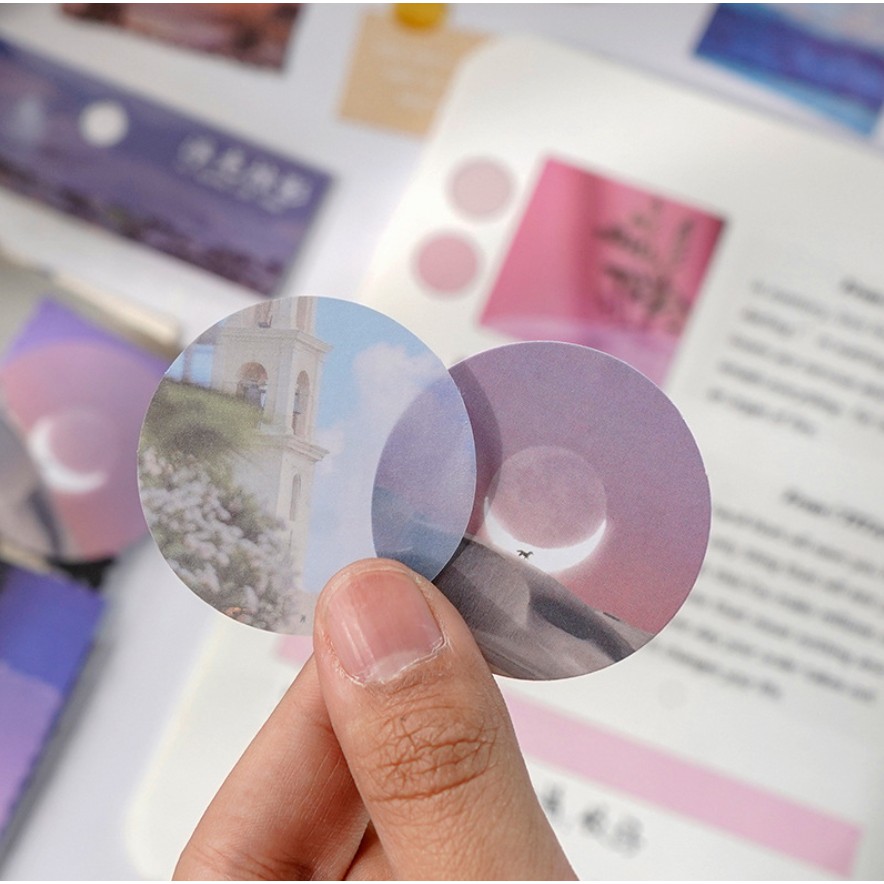 Túi 40 tấm giấy nền phong cảnh aesthetic trang trí sổ Maimao | BSB278