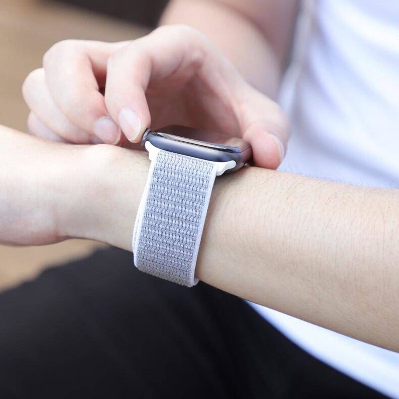 Dây đeo nylon 45mm 41mm 40/44mm cho đồng hồ thông minh iWatch Series 4 5 SE 6 7