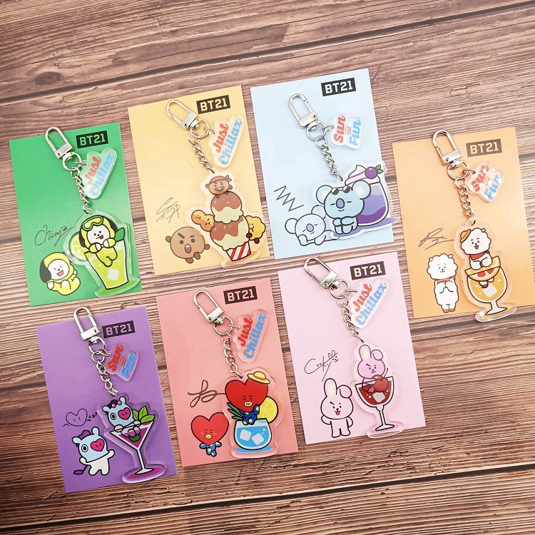 Móc chìa khóa bằng acrylic hình tượng các thành viên nhóm BTS