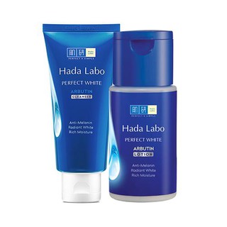 Combo 2 sản phẩm Sữa rửa mặt và Dung dịch dưỡng trắng vượt trội Hada labo Perfect White