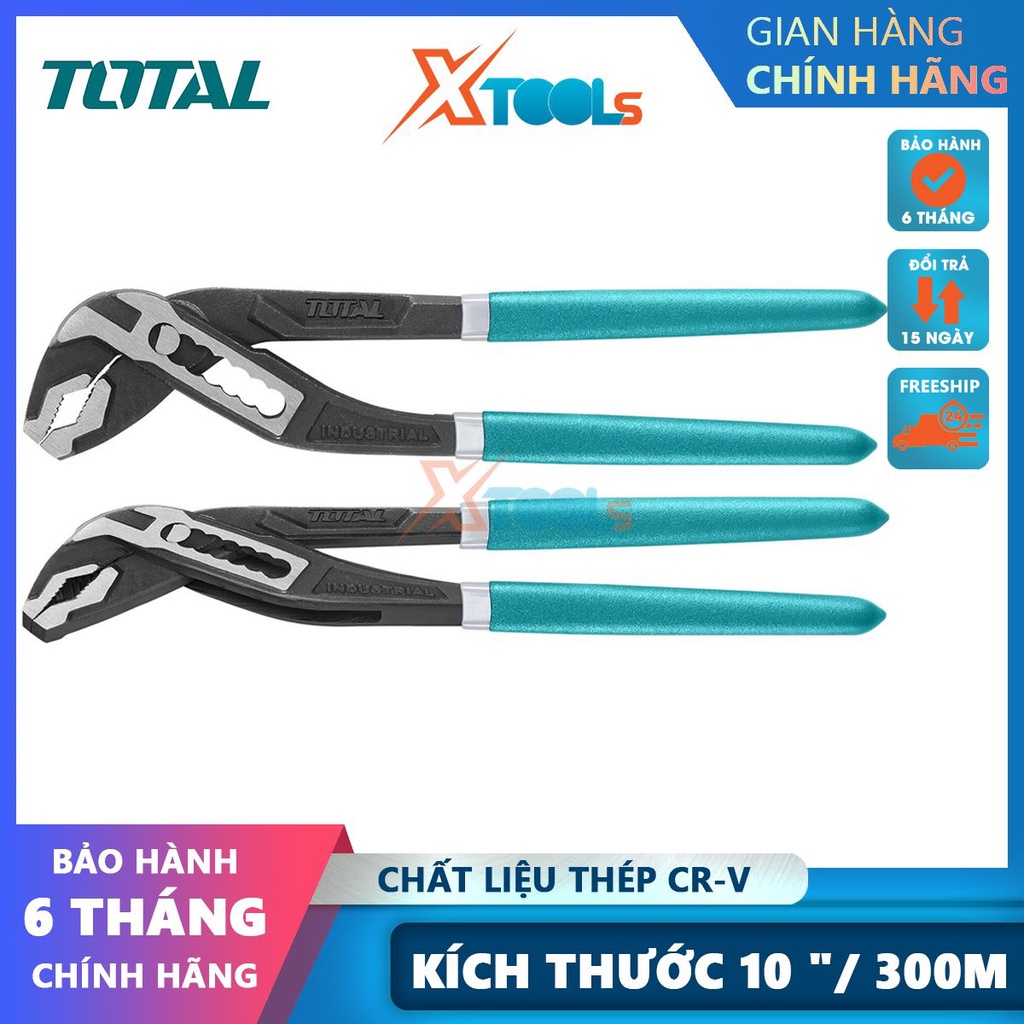 Kềm mỏ quạ công nghiệp Total 12inch(30cm) thép cr-v cao cấp, 7 nấc mở tiện lợi, mở tối đa 5cm [CHÍNH HÃNG][XTOOLS]