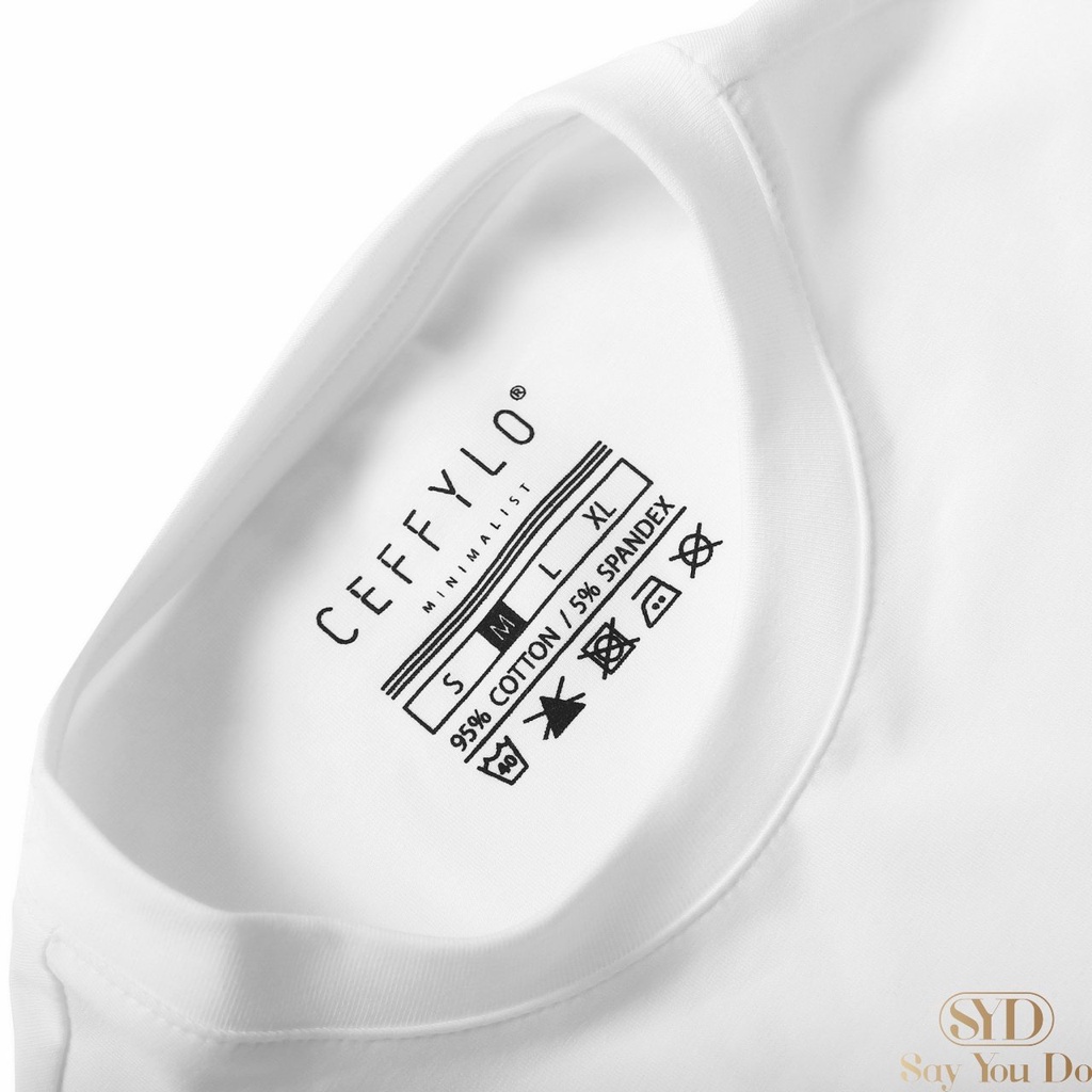Áo Thun cổ tròn nam CEFFYLO vải Cotton co giãn, dày dặn, form Slimfit T03