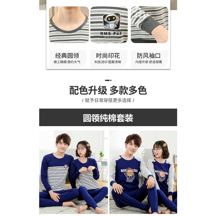 Bộ Đồ Ngủ Tay Dài Chất Liệu Cotton 140cm - 180cm Thời Trang Xuân Thu Cho Nam