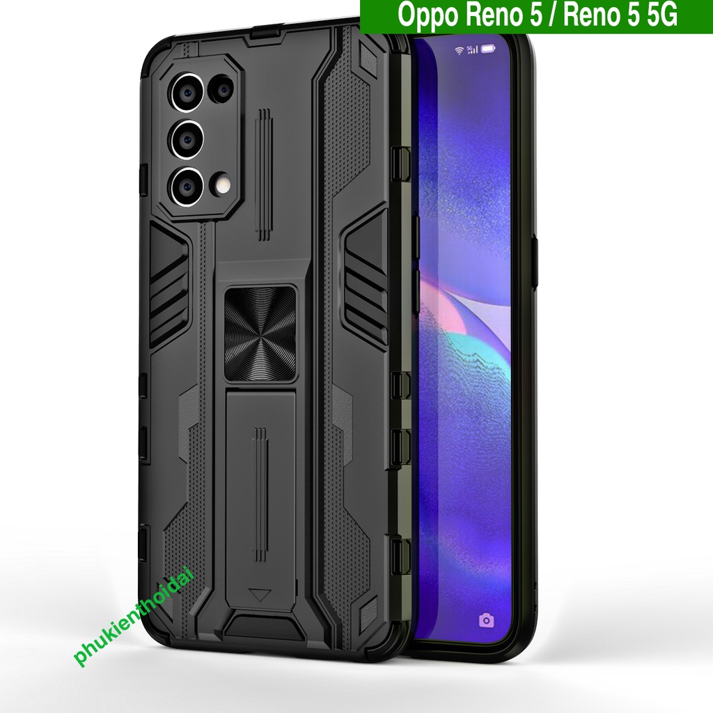 Ốp lưng Oppo Reno 5 / Reno 5 5G Iron Man Ver 3 kiểu dáng mới chống sốc giá đỡ mặt lưng xem phim