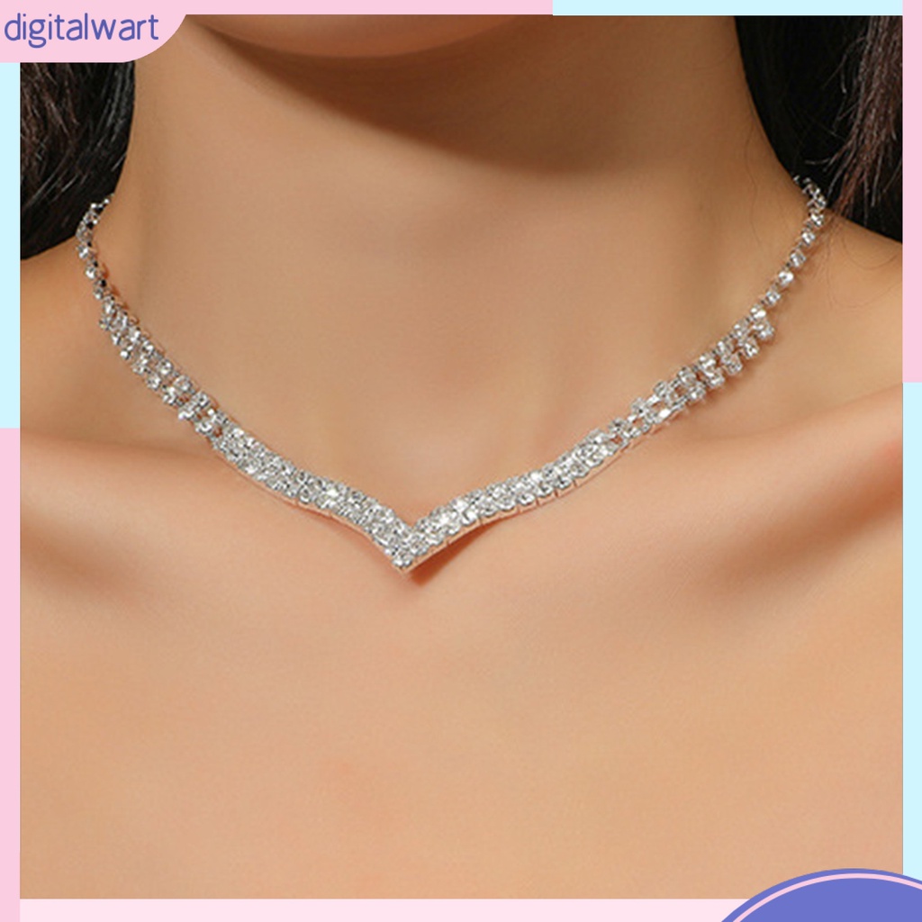 Bộ Vòng cổ Và Đôi Khuyên Tai Đính Đá Thời Trang Cho Nữ