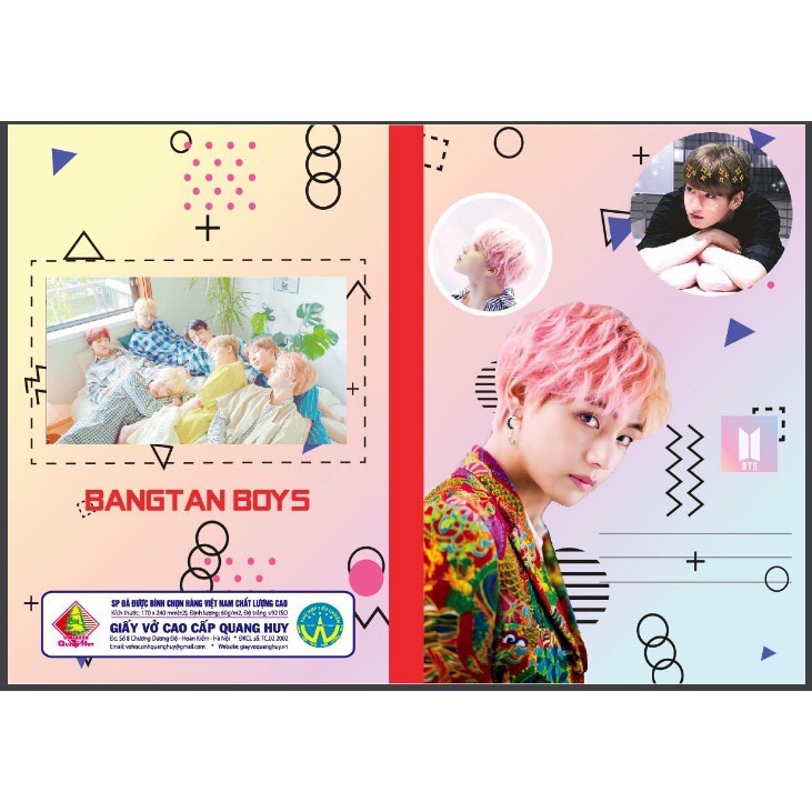 Combo 10 Quyển Vở Kpop 64 Trang Quang Huy Kẻ Ngang Duplex- bìa đẹp giấy trắng tự nhiên