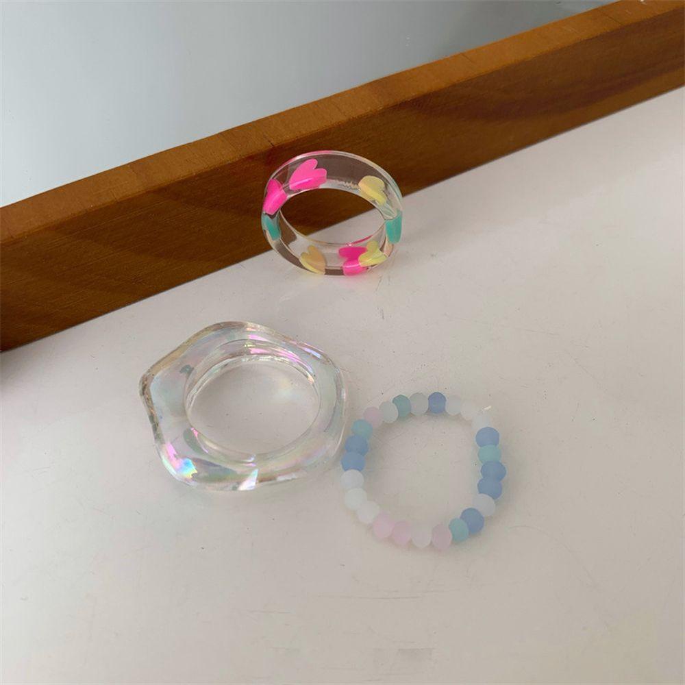 Nhẫn Đeo Tay Bằng Nhựa Trong Suốt Thời Trang Hàn Quốc Cổ Điển