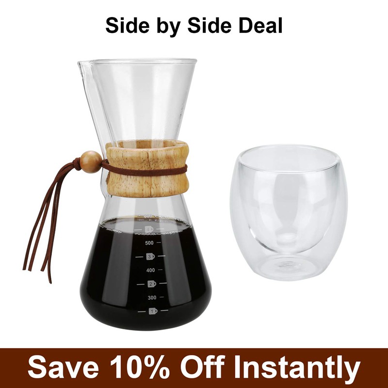 Pour over Coffee Maker, Borosilicate Glass Carafe Stainless Steel#HAVN