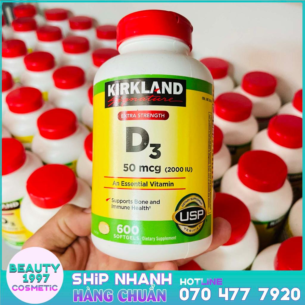 [Có sẵn + Ship nhanh] Vitamin D3 50Mcg 2000IU Kirkland 600 viên của Mỹ