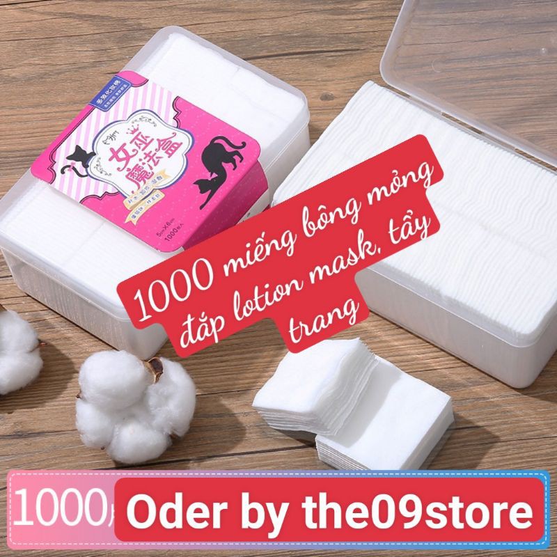 1000 Bông tẩy trang ❤️ FREE SHIP❤️ Hộp 1000 miếng bông tẩy trang Cotton pads