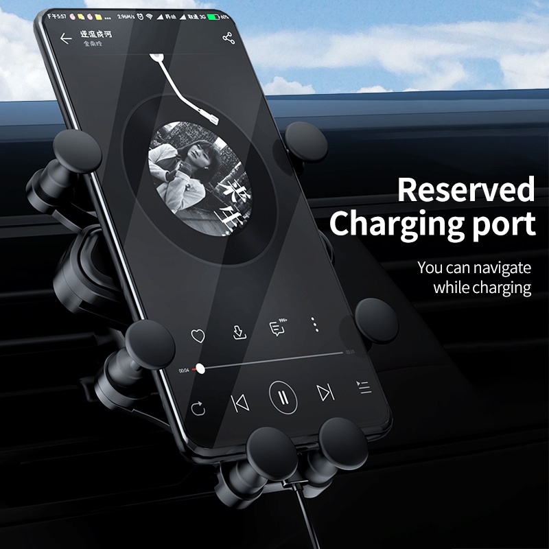 Giá đỡ trọng lực FONKEN xoay 360° không có từ tính kẹp lỗ thông gió trên xe hơi cho điện thoại