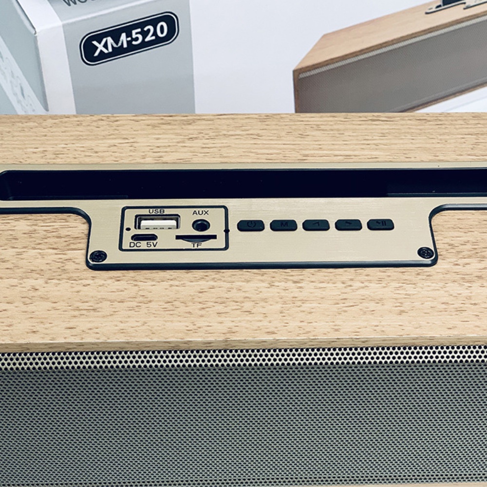 Loa Bluetooth XM-520 Vỏ Gỗ - Âm Thanh Sống Động, Bass Cực Mạnh, Độ Tương Thích Cao, Thiết Kế Sang Trọng, Decor Nội Thất