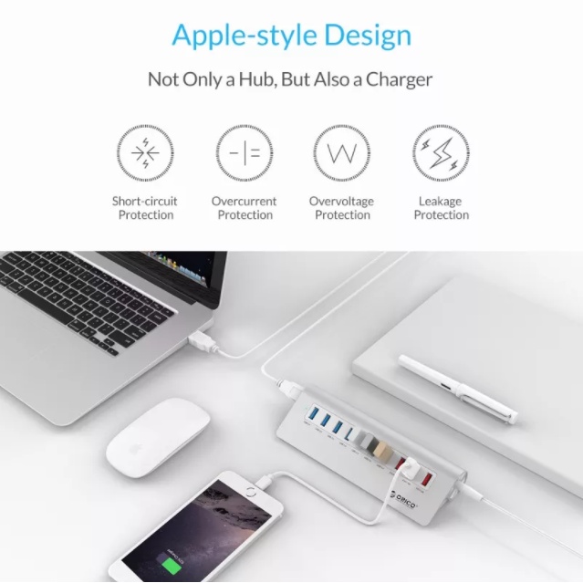Bộ chia 10 cổng usb 3.0 5Gbps &amp; 3 cổng usb ORICO thích hợp cho iPhone macbook pro (M3H10)
