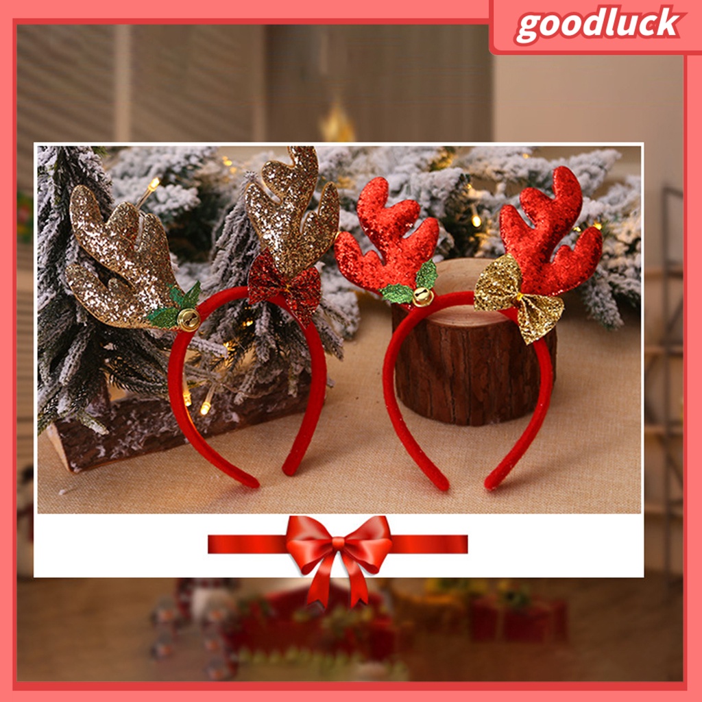 Băng đô cài tóc đính nơ phong cách giáng sinh trọng lượng nhẹ