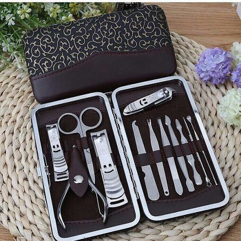 Bộ sản phẩm chăm sóc móng 12 món, full set bộ dụng cụ chăm sóc móng, bộ kìm bấm móng tay 12 chi tiết