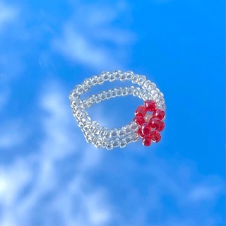Handmade - Nhẫn hạt cườm hoa daisy