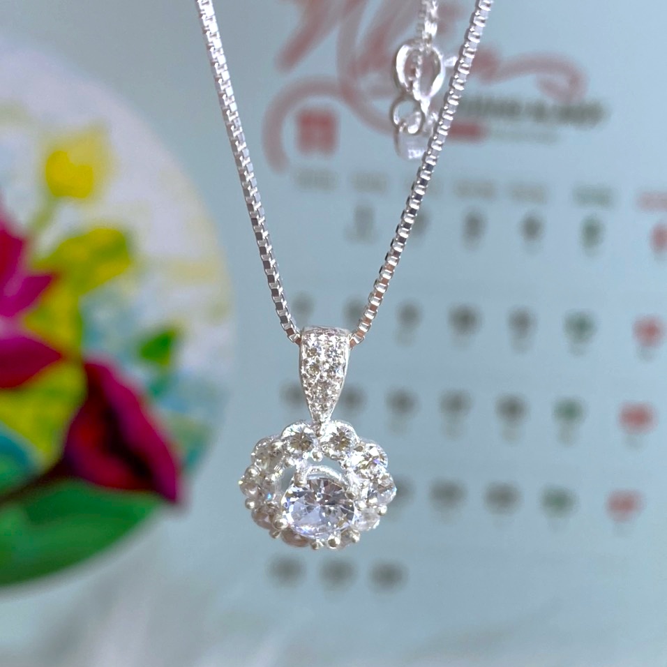 Dây chuyền bạc hoa mặt trời, Dây chuyền Bạc chuẩn bạc S925 nữ tính - Trang sức Bạc Evasilver