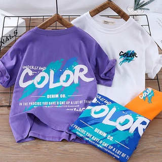Áo thun tay ngắn cotton trơn cỡ lớn thời trang mùa hè cho bé trai 2022 áo thun trắng cho bé áo cho bé trai 10 tuổi áo phông trẻ em áo thun trắng bé trai  áo thun cao cổ cho bé áo thun cổ tròn bé trai