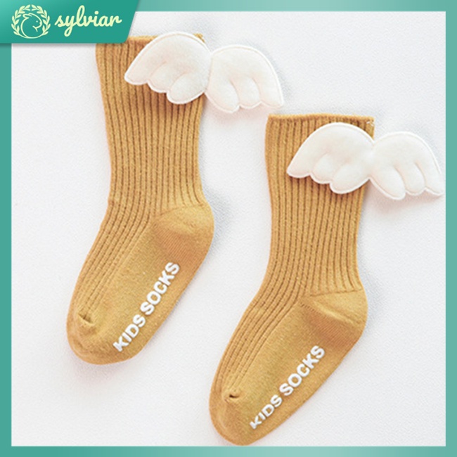 Vớ Cotton Chống Trượt Họa Tiết Hoạt Hình Có Cánh Cho Bé Từ 0-5 Tuổi