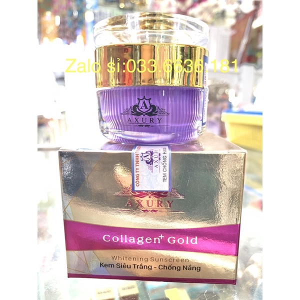 [chuẩn hàng hủ 15g] kem axury collagen+ gold siêu dưỡng trắng-chống nắng