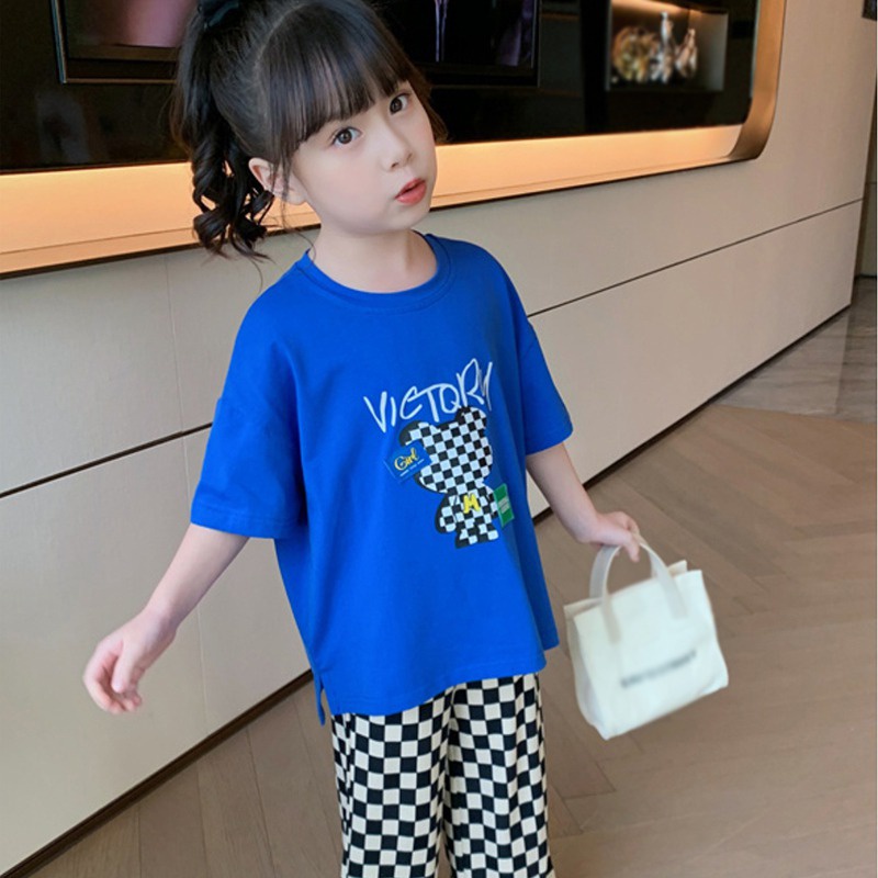 Áo Thun Tay Ngắn In Hình Gấu Phong Cách Hàn Quốc Thời Trang Xuân Hè Hàng Mới Cho Trẻ Em