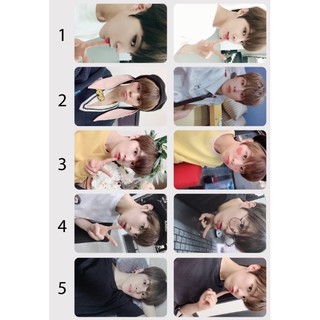 Set 5 Card ảnh thẻ nhựa X1 Kim Wooseok Selfie 2 mặt 10 ảnh có in theo yêu cầu