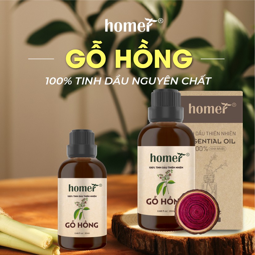 Tinh dầu Gỗ Hồng Homer 500ML/ 1L - Rosewood Essential Oil - đạt chuẩn chất lượng kiểm định