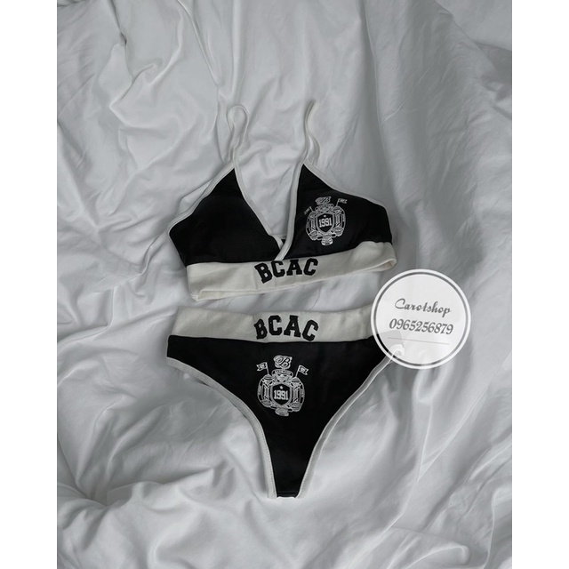 bikini 2 mảnh viền ( có mút ngực ) - BCAC đen viền trắng - CarotShop