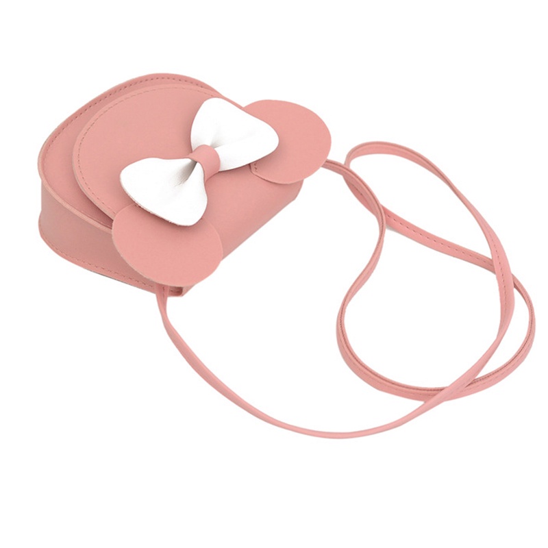 Túi Xách Tay Công Chúa Mini Bằng Da PU Có Thắt Nơ Dễ Thương 7 Màu Cho Bé Gái