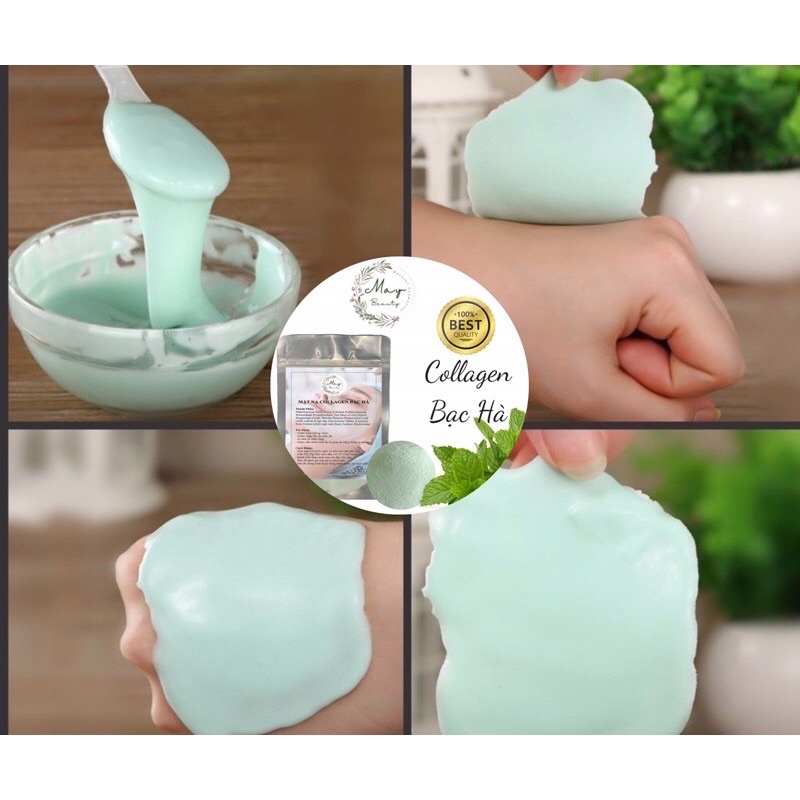 Collagen bạc hà dẻo thạch nguyên chất handmade 100gr