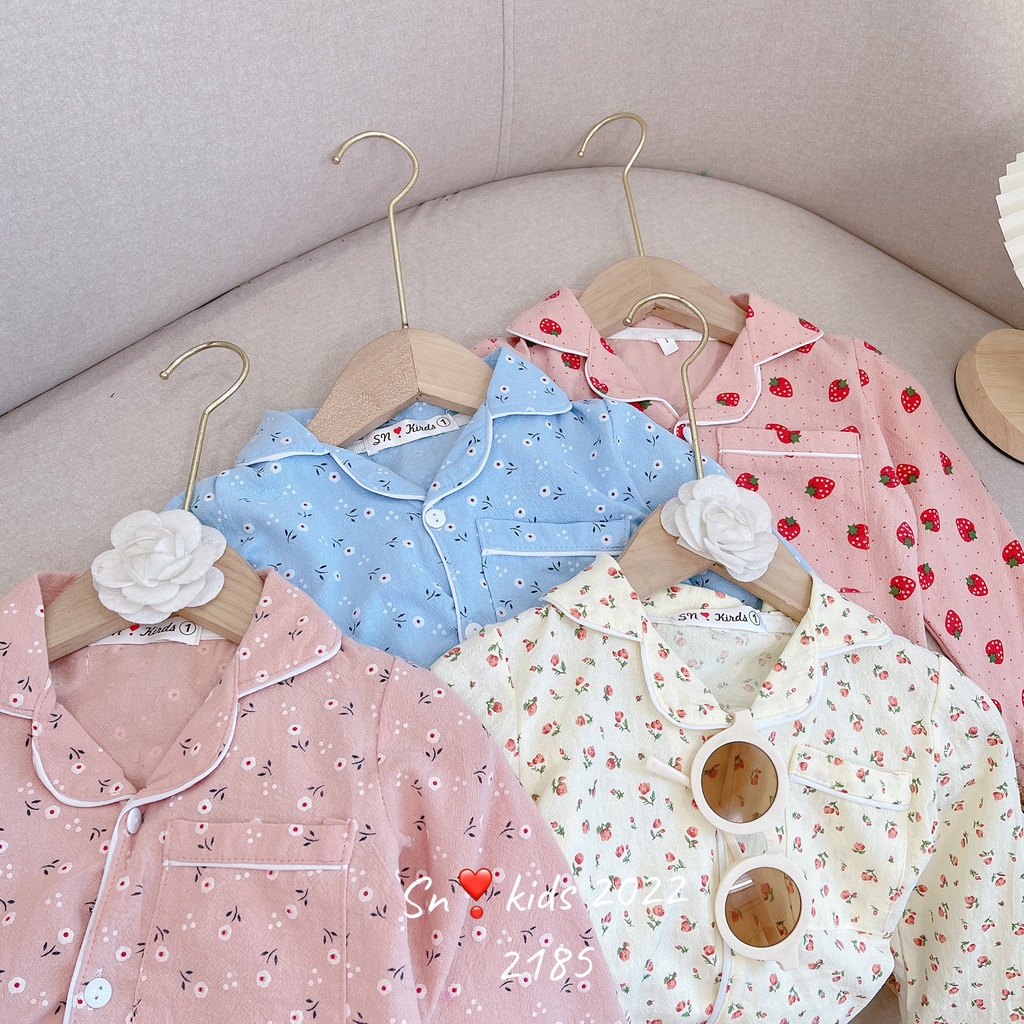 Pijama dài tay cho bé, set pijama đũi xốp cara nhiều hình cho bé trai, bé gái