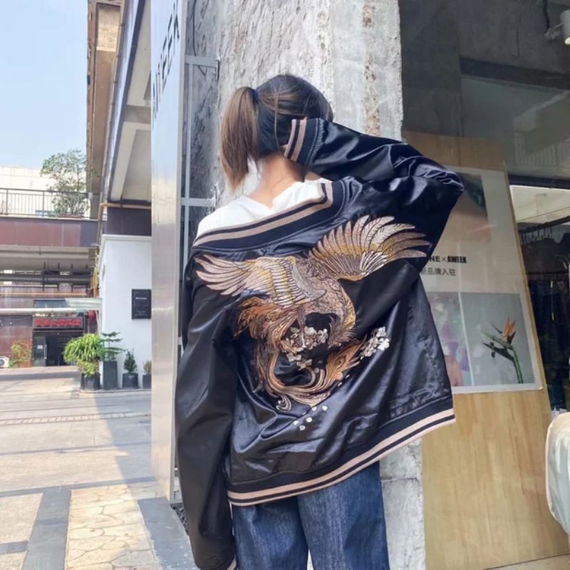 BOMBER JACKET SUKAJAN JAPAN WITH PHOENIX EMBROIDERY