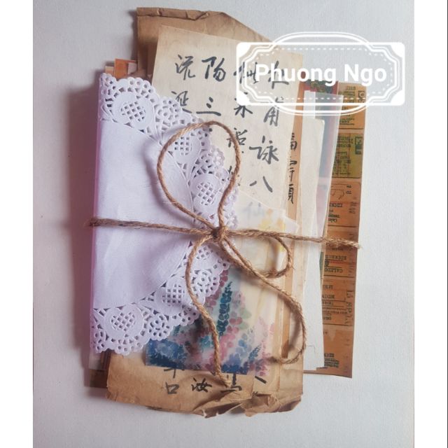 Set giấy vintage làm scrapbook bullet journal