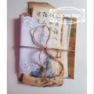 Set giấy vintage làm scrapbook bullet journal