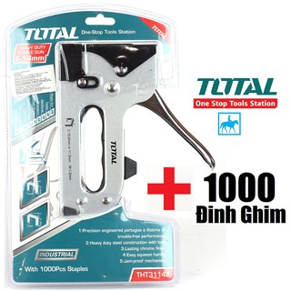 TOTAL Kềm Kìm Bấm Đinh Ghim 6-14mm THT31142 Tặng 1000 Đinh Ghim 8mm