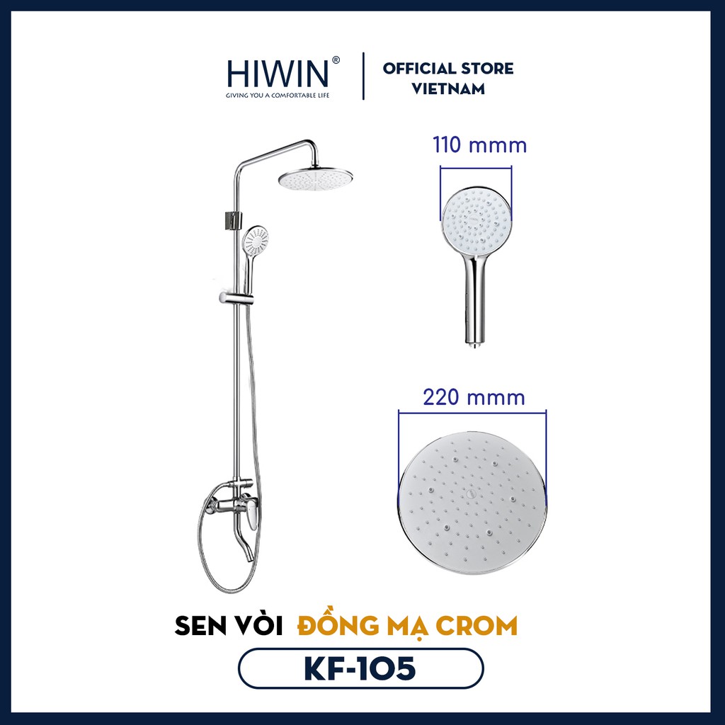 Sen vòi đồng mạ crom mặt gương sáng bóng cao cấp Hiwin KF-105