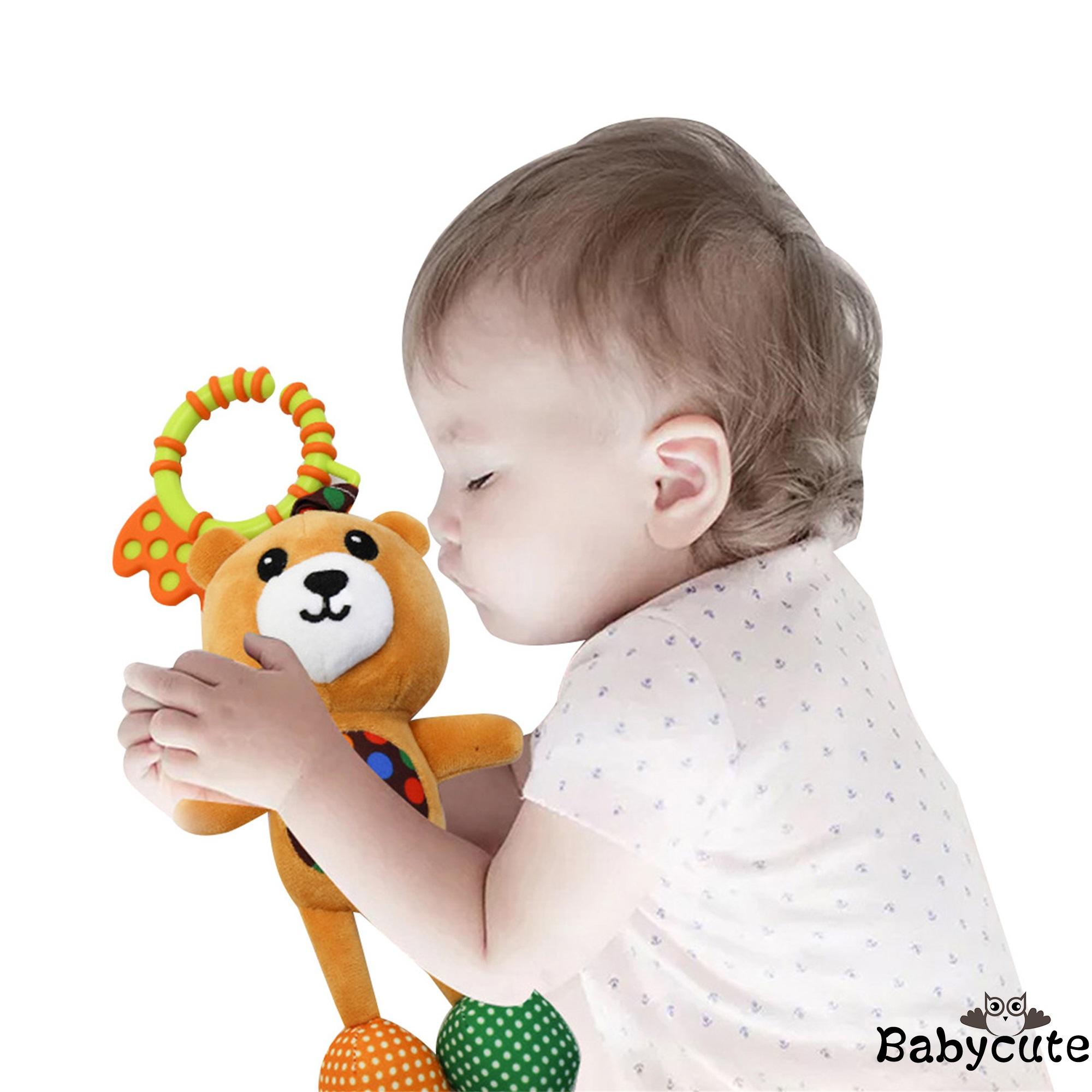 B-BBaby Hanging Toys Stuffed Animal with C-Clip Ring Activity Development Toy for Crib Stroller Carseat Decoration