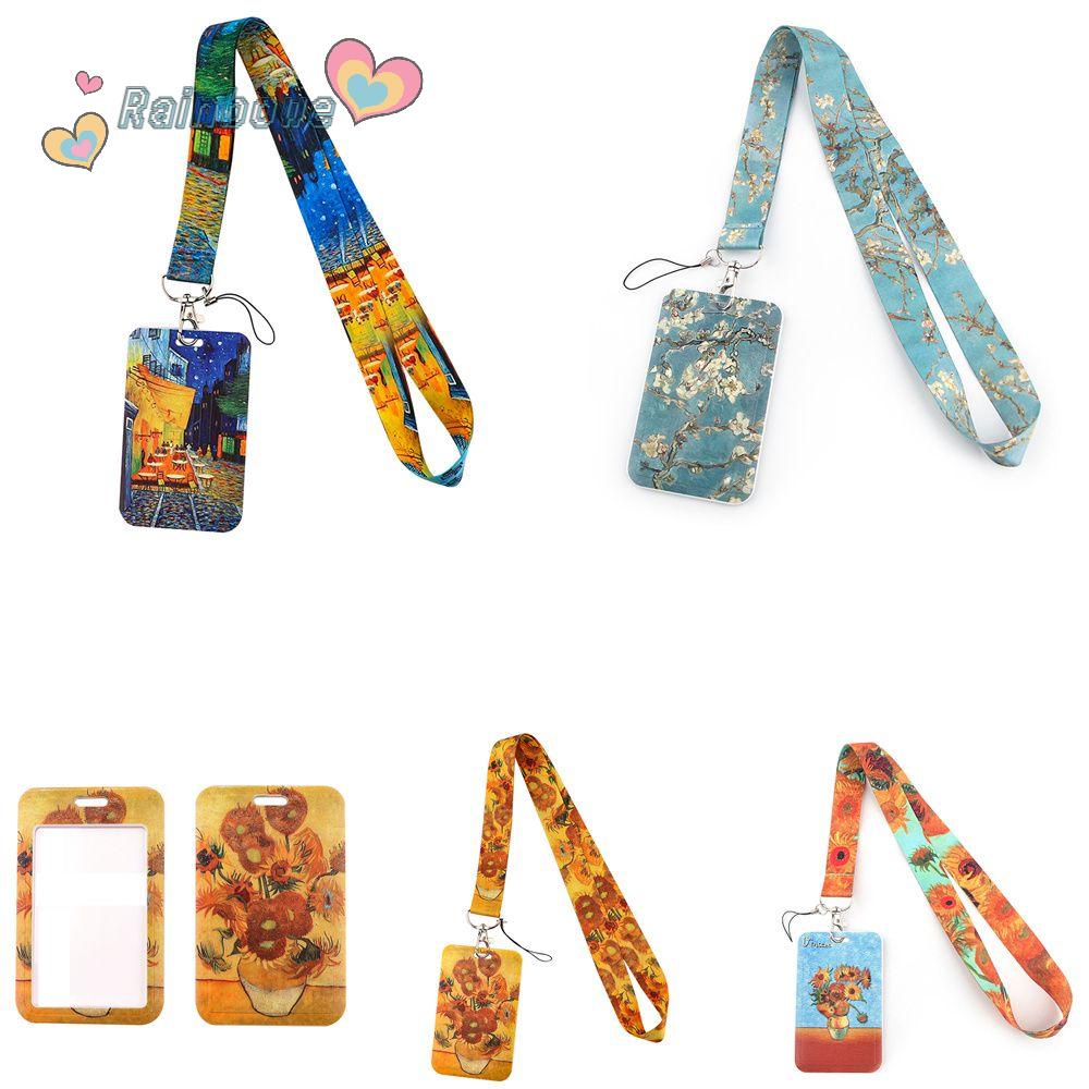 Dây Đeo Điện Thoại / Chìa Khóa Họa Tiết Tranh Van Gogh Màu Cầu Vồng Nghệ Thuật