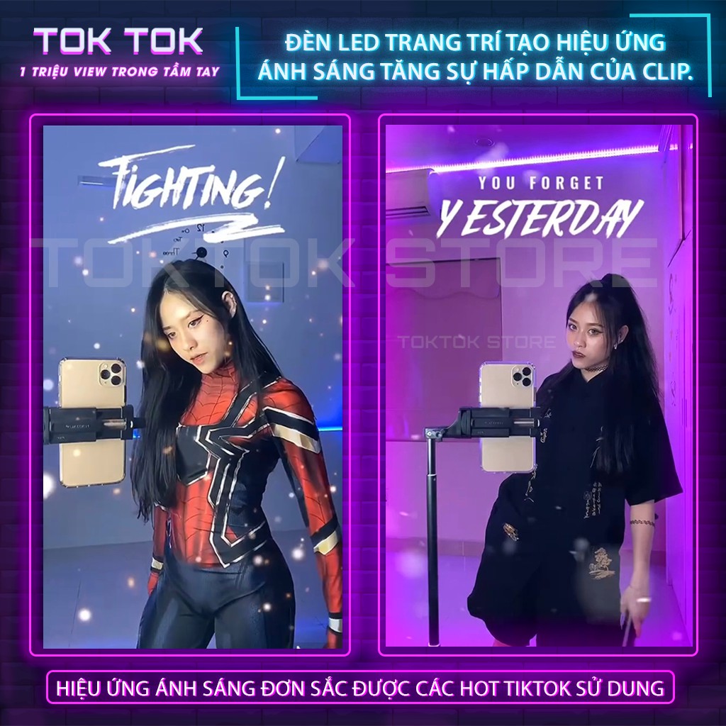 Đèn Led TikTok quay TikTok, đèn màu trang trí video clip hỗ trợ các Tiktoker đại triệu views