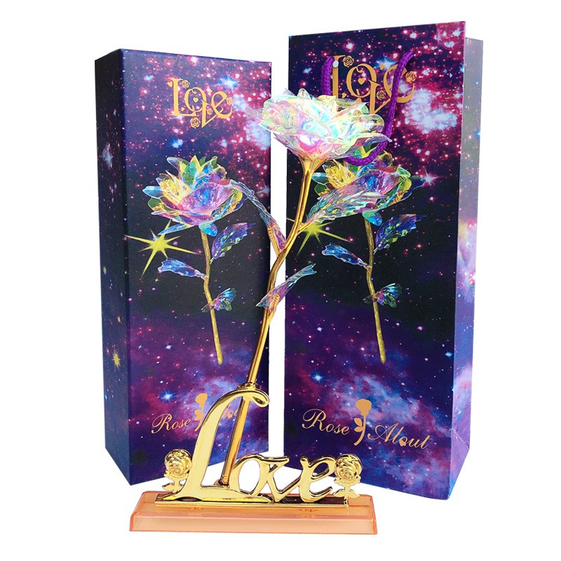Quà 8/3 Cho Bạn Gái, Cho Mẹ, Cho Vợ Ý Nghĩa - Bông Hồng Galaxy Phát Sáng Đế Chữ Love | BigBuy360 - bigbuy360.vn
