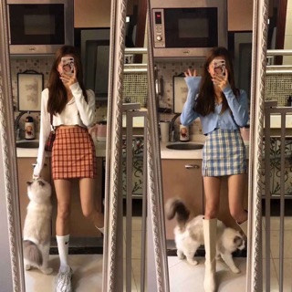 [ORDER] Chân váy kẻ caro 3 màu Xanh dương - Đỏ - Xanh lá hàng chất đẹp 2 lớp ♥️♥️♥️