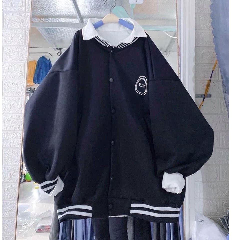 Áo Khoác Thêu Mặt Cười  [ẢNH THẬT]. Chất nỉ ngoại dày đẹp mịn ko xù,. Form Unisex Nam Nữ mang ok