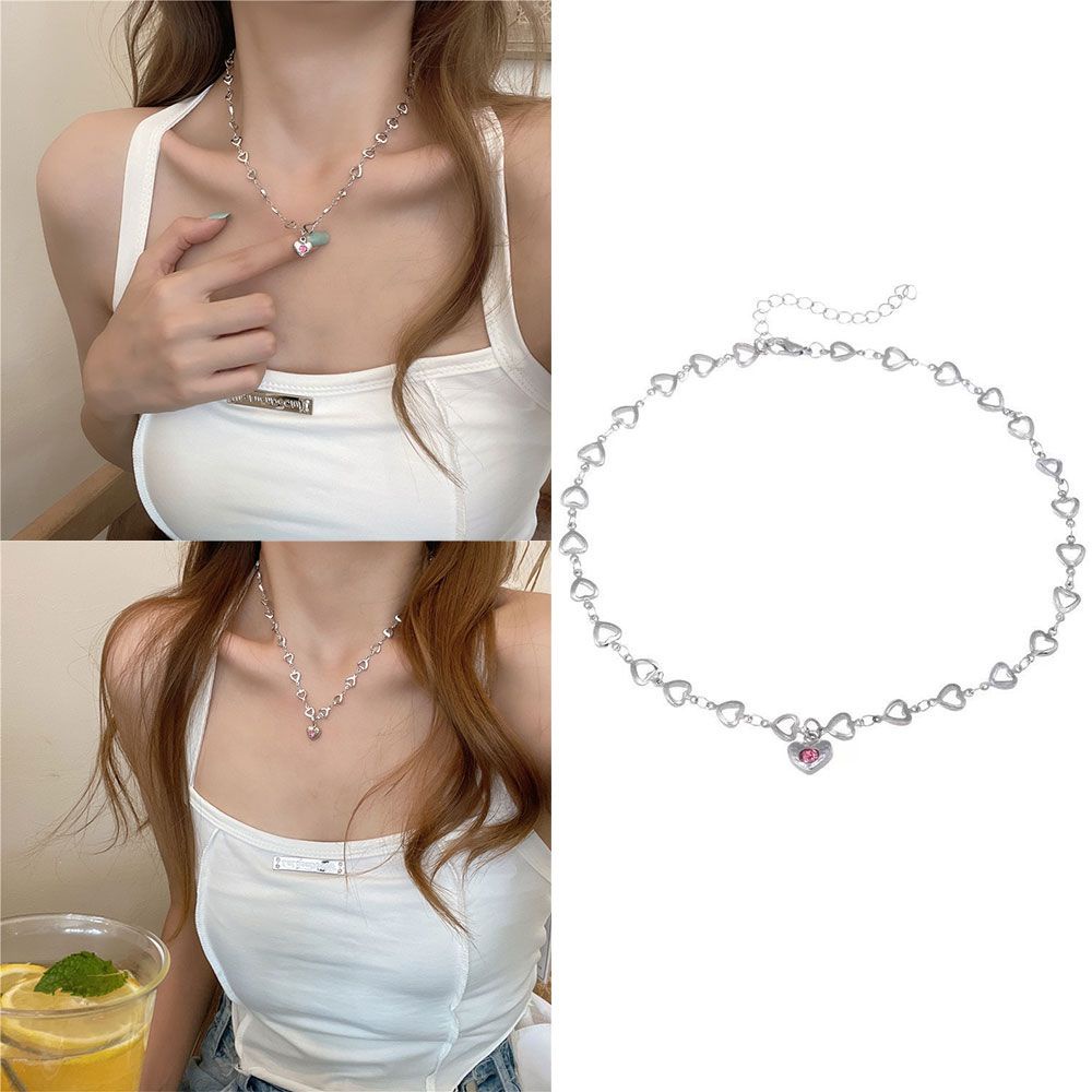 Vòng Cổ Choker Màu Hồng Phong Cách Punk Cổ Điển Thời Trang Mihan1