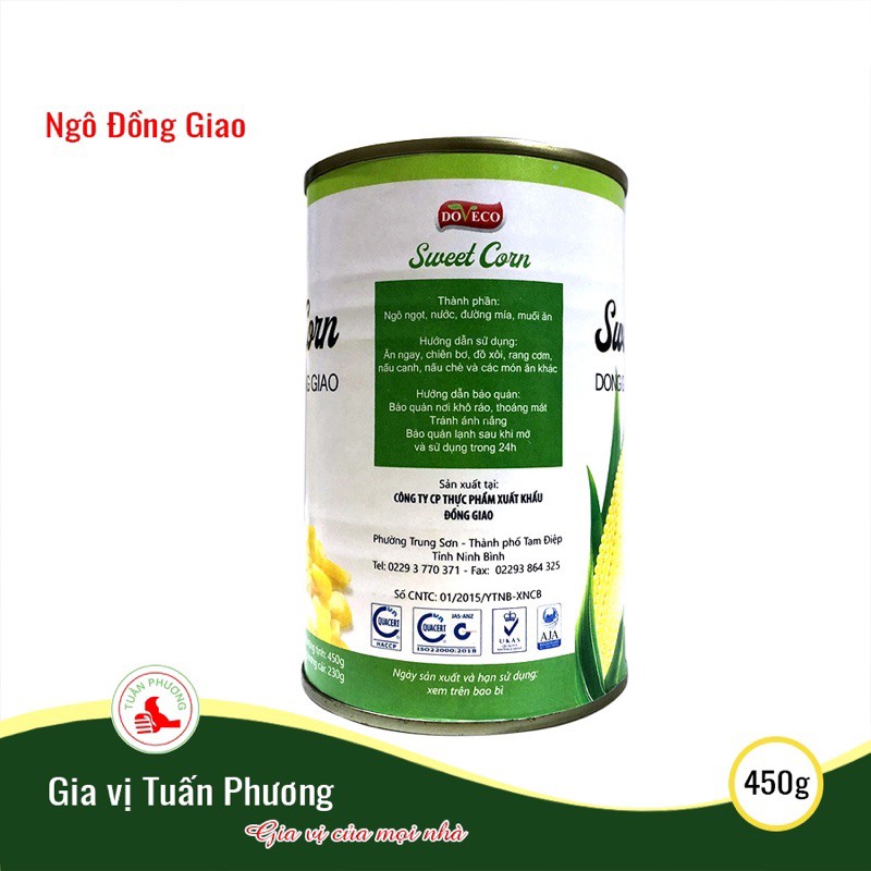 Ngô Ngọt Đồng Giao Doveco 450gr