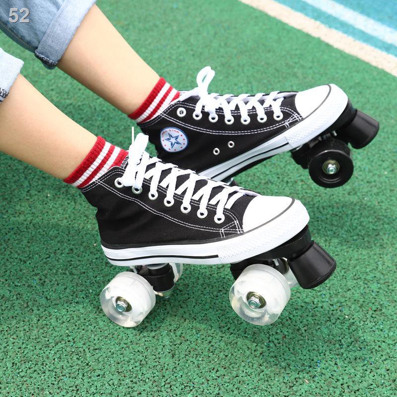 giày trượt vải thoáng khí mùa hè dành cho người lớn hàng đôi trẻ em patin trên sân băng bốn bánhW