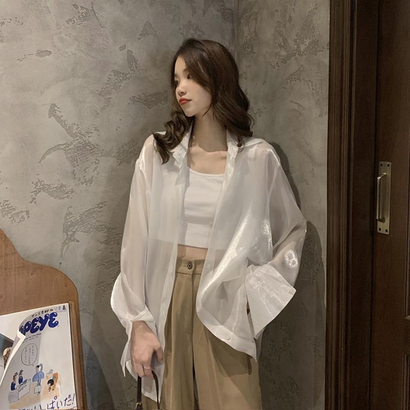 Áo Sơ Mi Dài Tay Chống Nắng Thời Trang Hàn Cho Nữ