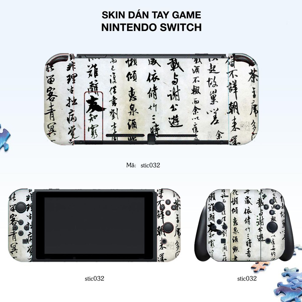 Skin dán máy Nintendo Switch in hình chữ Thư Pháp Trung Quốc Siêu Đẹp [ Nhiều Hình ]