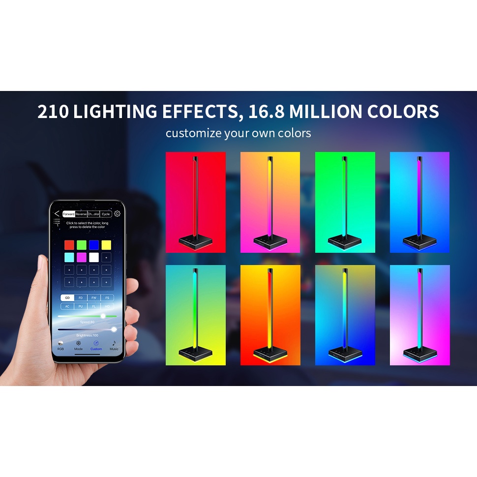 Đèn RGB USB Bluetooth DELUX tạo không khí kèm giá đỡ tai nghe để bàn tiện dụng