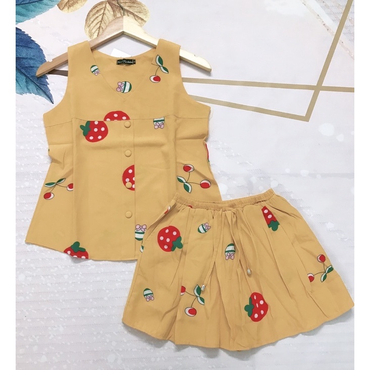 XẢ KHO đồ bộ nữ quần giả váy( có quần bên trong) vải lụa mềm, mịn, mát hợp thời trang.