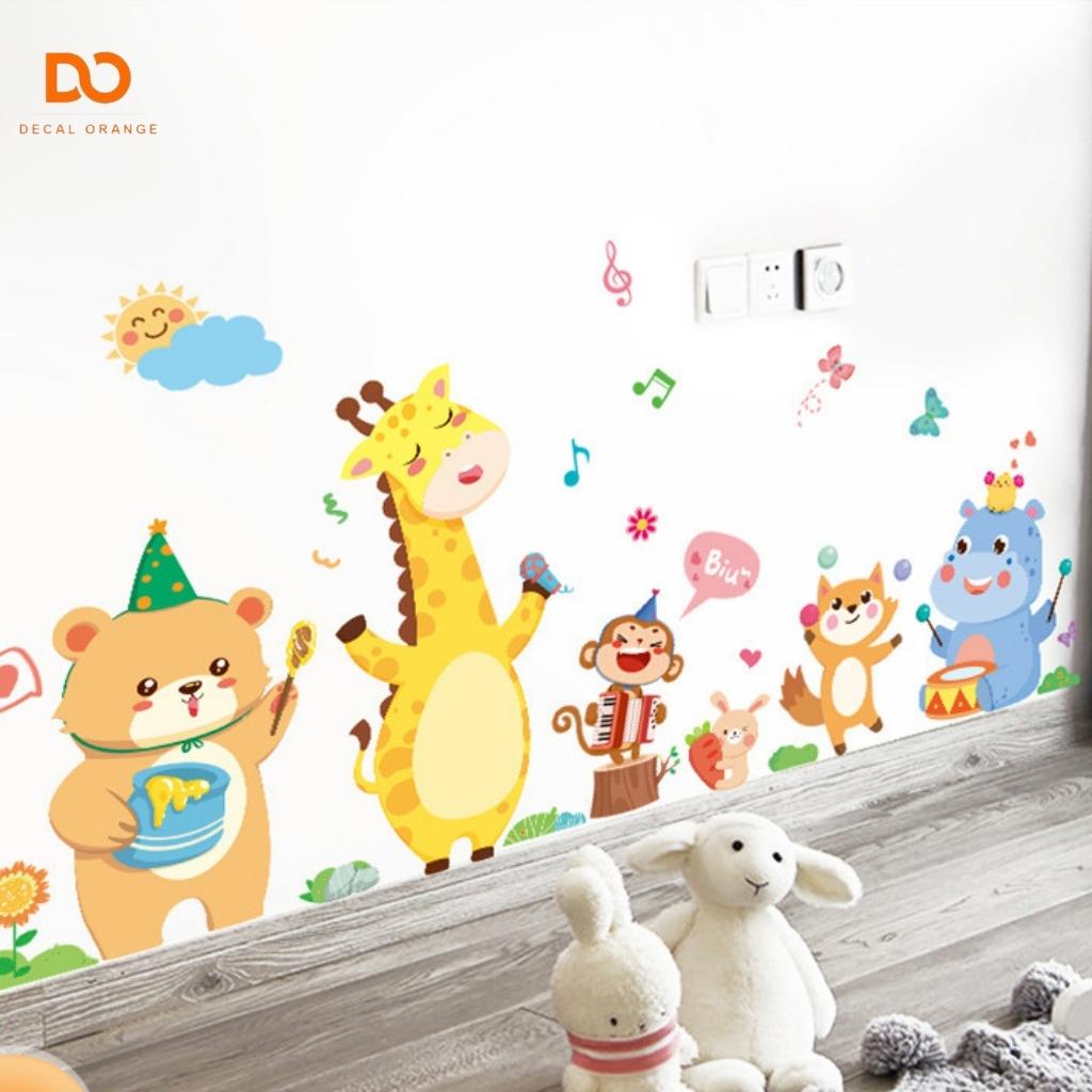 Decal dán tường  cho bé ban nhạc hoạt hình trang trí phòng ngủ  tủ quần áo